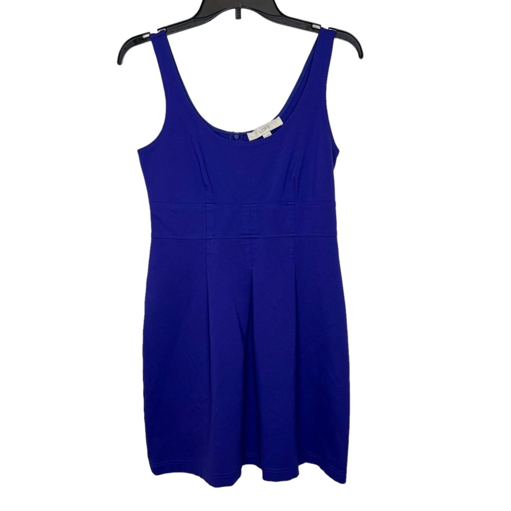 LOFT‎ Cobalt Purple Sleeveless Babydoll Mini Dress Party Cocktail Career